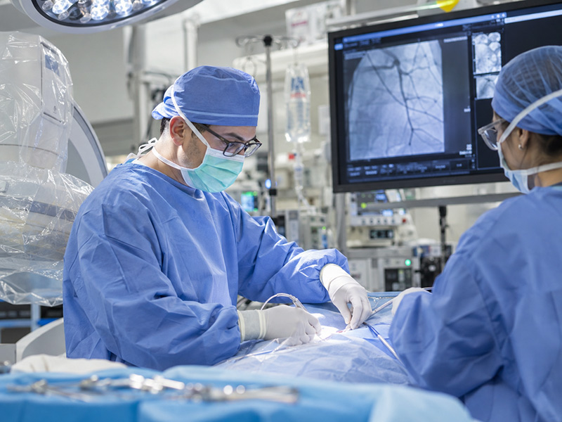 Clinicians during a procedure