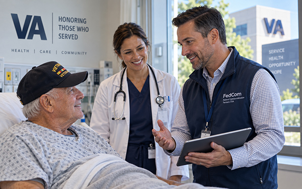 Clinician with a patient in a federal facility